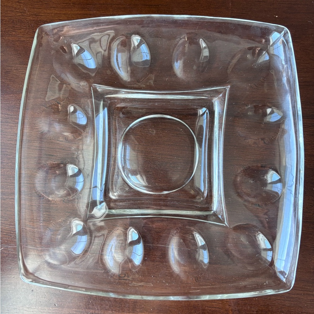 Vintage 1960s Hazel-Atlas "Colony Clear" Glass Deviled Egg Plate